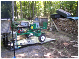 Unloading Wood Splitter