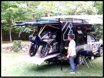 unloading two motorcycles