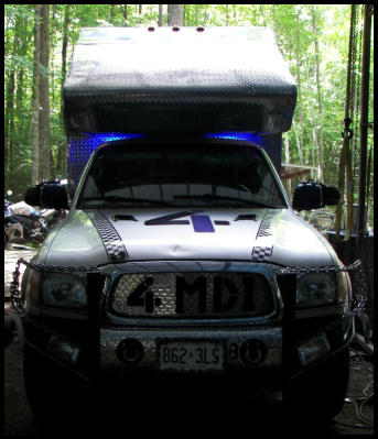 Truck cap front with activation lights